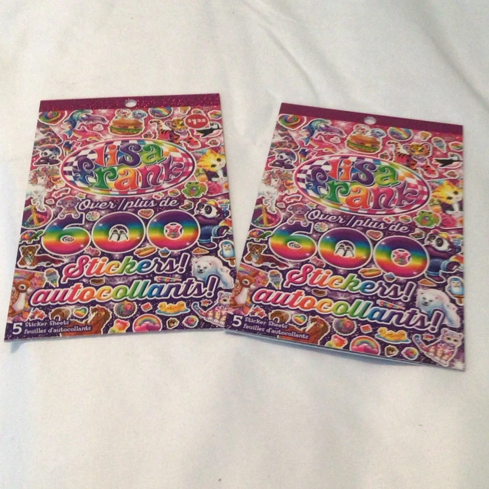 Lisa Frank Vibrant Sticker Set - Rainbow Colors lot of 2
